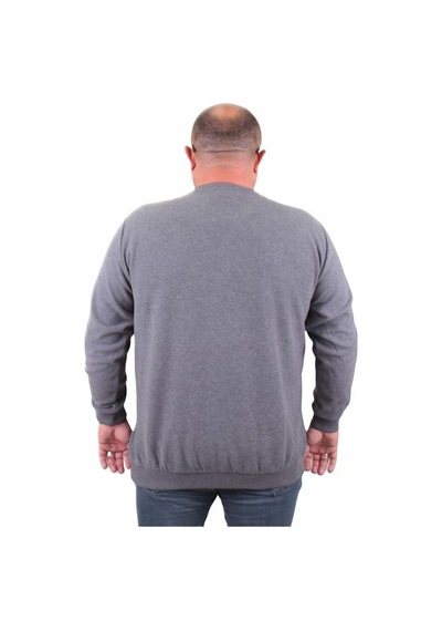 Starbattal Büyük Beden Selanik V Yaka Classic Sweat 23201 Antrasıt-Antrasıt Antrasit