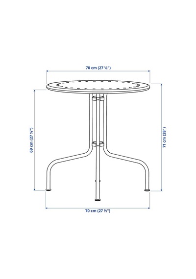 Balkon Masası, Gri, 70 Cm Diğer