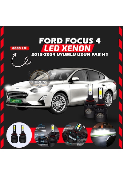 Ford Focus 4 2018-2024 Uzun Far Uyumlu Şimşek Etkilii Led Xenon Light Series H1