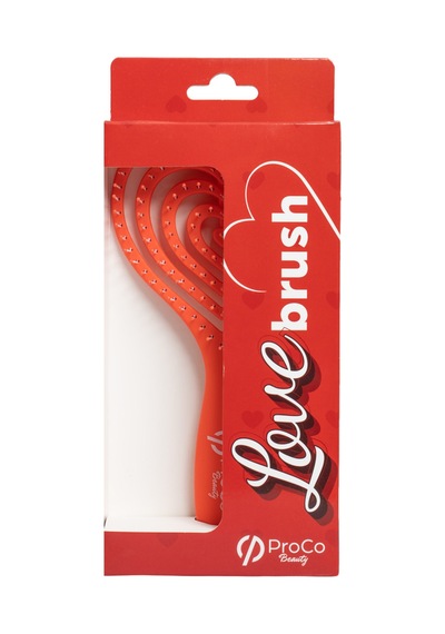Love Brush Esnek Kalp Saç Fırçası - Yumuşak Dokulu, Saç Açma Ve Tarama Kırmızı