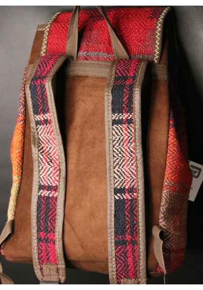 Pujiva Etnik Tarz Kilim Desenli, Çok Cebli, Fermuarlı, Renkli Sırt Çanta Koyu Kırmızı