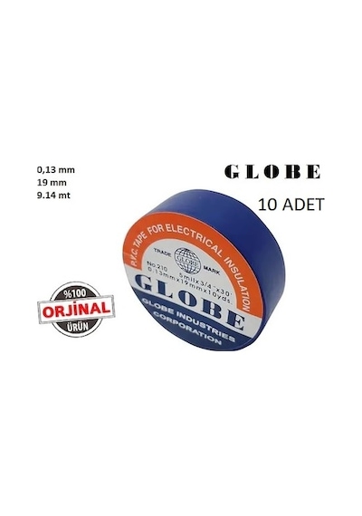 Globe Elektrikçi İzole Bant Mavi 10 Adet Globe Elektrikçi İzole Bant Mavi 10 Adet