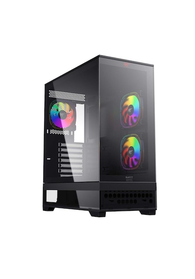 Havit CF925 Tamperli Cam 3 RGB Fanlı Oyuncu Bilgisayar Kasası Siyah