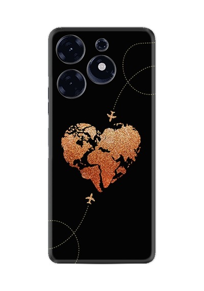 Tecno Spark 10 Pro Kılıf Silikon Desen Özel Seri Plane Heart 1721