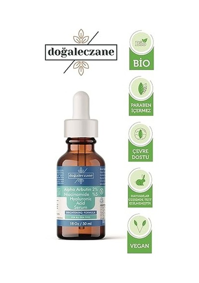 Doğal Eczane Lekeli Ciltler İçin Aydınlatıcı Yüz Serumu Niacinakarın Bölgesi 5% + Alpha Arbutin 2% Hyaluronic A