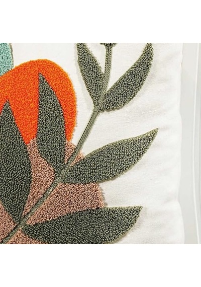 Kırlent Kılıfı - Beyaz - 45x45 Cm Çok Renkli