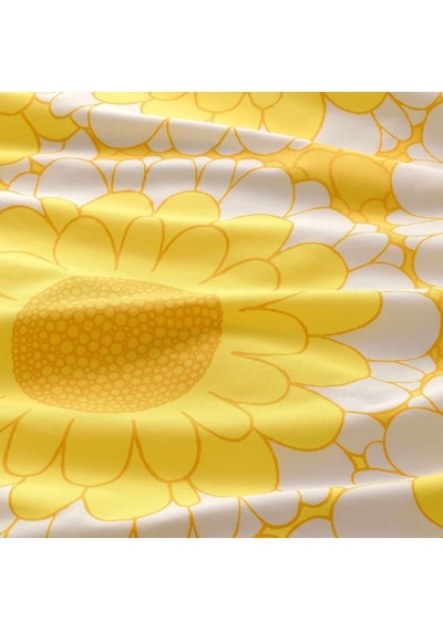 Ikea Kransmalva Çift Kişilik Nevresim Takımı 220 X 240 Cm Beyaz - Sarı
