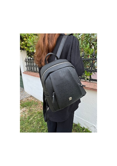Just Polo Kadın Siyah 9 Gözlü Büyük Boy Sırt Çantası 53503609