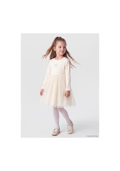 LC Waikiki Alıta Cıty Farkıyla Lcw Kids Ekru Düz Kız Çocuk Elbise Ekru - 928249910 Ekru