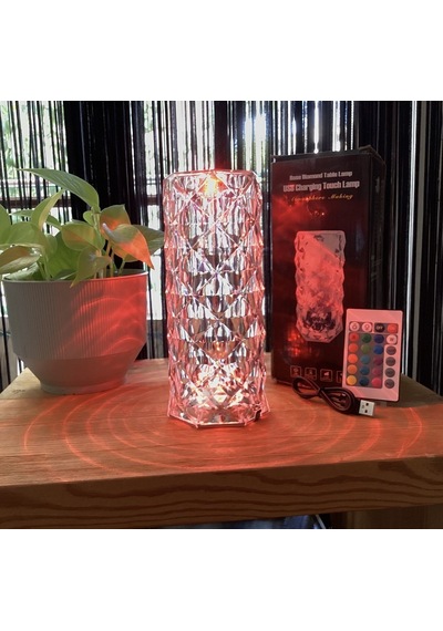 Dokunmatik Kristal Lamba 16 Renk Rgb Uzaktan Kumandalı Usb Şarjlı Led Masa Lambası Gece Lambası Çok Renkli