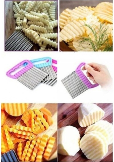 Cips Patates Doğrayıcı Şekilli Sebze Ve Meyve Dilimleyici Beyaz