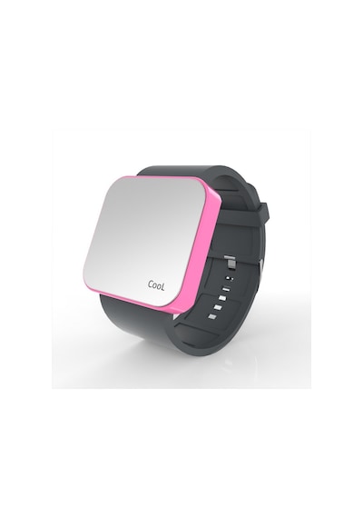 Cool Watch Saat - Pembe Led Kasa - Gri Kayış Unisex