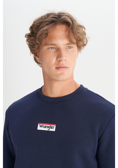 Wrangler Erkek Mid Logo Sweatshirt Darknavy Dark Navy
