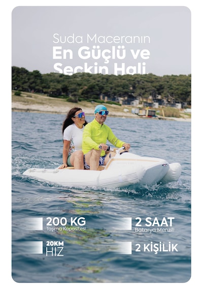 E-210 Katlanabilir Elektrikli Şişme Bot / Su Aracı - Çift Kişilik, Karavan Uyumlu