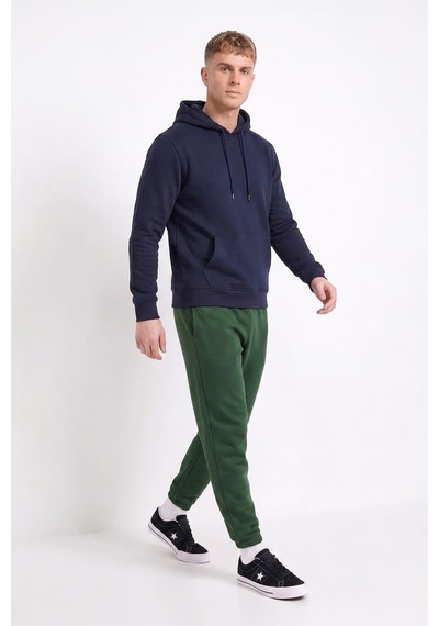 Markapia Erkek Kapüşonlu Cepli İçi Polarlı Sweatshirt Çok Renkli S Laci Vert