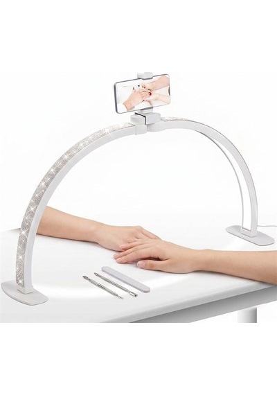 Trled F-550a Ab-pembe Elmas Desenli 55cm Katlanabilir Masa Lambası Beyaz - Beyaz Işık