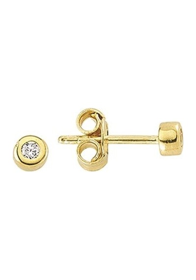 Goldkupe 14 Ayar Tektaş Oval Altın Küpe 0,95 Gr-1182