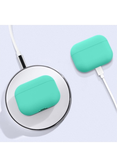 Wozlo Apple Uyumlu AirPods 3 Koruyucu Kılıf - 3. Nesil Silikon Kulaklık Koruma Kılıfı - Mint