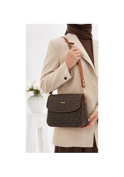 Genel Markalar Yeni Sezon Kolon Askılı 4 Bölmeli Kadın Çantası 25x15cm Kahverengi