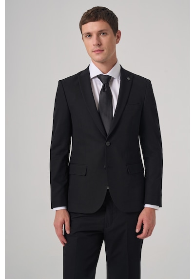 Morven Siyah Basic Düz Slim Fit Dar Kesim Çift Yırtmaç Takım Elbise 99mc001066001 Siyah Morven Siyah Basic Düz Slim Fit Dar Kesim Çift Yırtmaç Takım Elbise 99mc001066001 Siyah