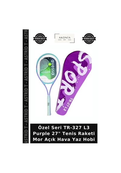 Özel Seri Tr-327 L3 Purple 27" Tenis Raketi Mor Açık Hava Yaz Hobi