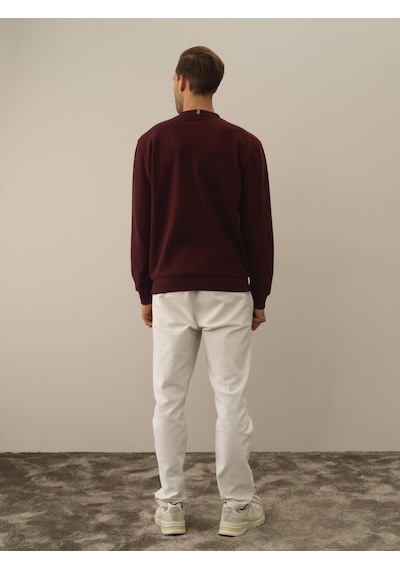 Xint Bordo Regular Fit Bisiklet Yaka Pamuklu Sweatshirt 300291