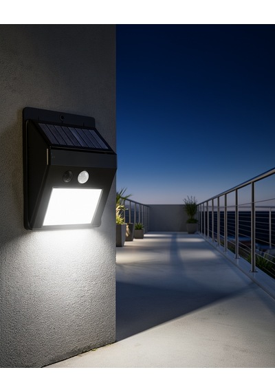 Güneş Enerjili 20 Led Duvar Lambası