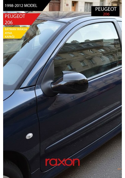Peugeot 206 1998-2012 Batman & Yarasa Ayna Kapağı Parlak Piano Black Sport