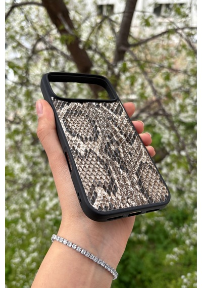 Apple, Uyumlu iPhone 17 Pro Max Yılan Desenli Kabartma Dokulu Kılıf Sarı