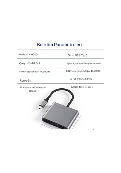 Usb Çoklayıcı 3in1 Hub Type-c 4k Hdmı Usb 3.0 Okuyucu