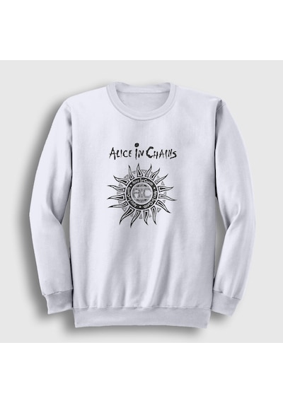 Presmono Unisex Gray Alice In Chains Sweatshirt Beyaz