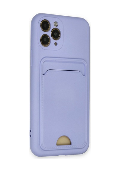 Apple iPhone Uyumlu 11 Pro Kılıf Kelvin Kartvizitli Silikon - Lila Bz8683140168179