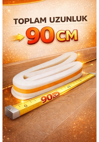4 Adet Yapışkanlı Kapı Altı Eşik Bandı Isı Yalıtım Süngeri 90 Cm Soğuk Toz Ses Geçirmez Kapı Altı İzolasyon Bandı 4 x 90 CM