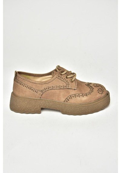 Fox Shoes T996199002 Vizon Süet Kalın Tabanlı Kadın Ayakkabı Vizon-süet Vizon