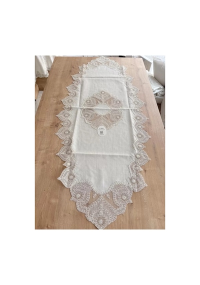 Salon Takımı Çeyizlik Krem Runner Set 5 Parça Keten Ranır Masa Konsol Sehpa Örtüsü Kartanesi Bzckh1964 Çok Renkli