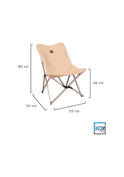 Box&box Alüminyum Katlanabilir Kamp Sandalyesi, Piknik Sandalyesi, Taşıma Çantalı, Kumaş, Krem