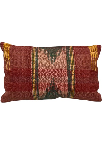 Zehra Abla Halı Yeni El Dokuma Dekoratif Lumbar Kilim Kırlent Yastık Kılıfı 6569 Çok Renkli