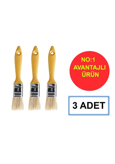 Sgs Kestirme Fırça Profesyonel Plastik Sap No:1 3 Adet