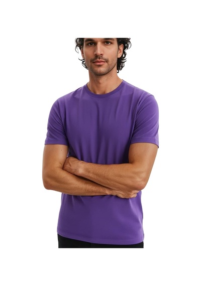 Ar-ma Erkek Regular Fit Pamuk Süprem Basic Bisiklet Yaka Tişört Y31344408002 Mor 2XL