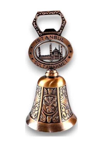 Sultanahmet Temalı Zilli Gazlı İçecek Açacağı Çelik Metal, Çan Şeklinde 11x5 CM