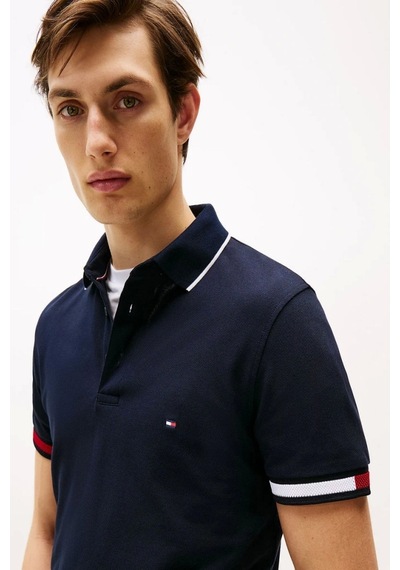 Tommy Hilfiger Erkek Slim Fit İmza Manşetli Polo T-shirt Lacivert Tommy Hilfiger Erkek Slim Fit İmza Manşetli Polo T-shirt Lacivert