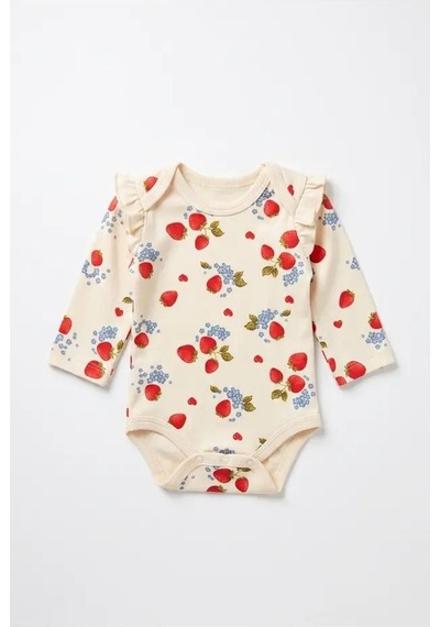 Tiffany Baby & Kids Tiffany Baby Kız Bebek Strawberry Garden Theme Uzun Kol Zıbın Ekr ekru