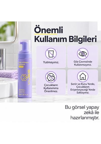 Yues Üzümlü Sakız Aromalı Alkolsüz Köpük Ağız Gargarası 55 Ml