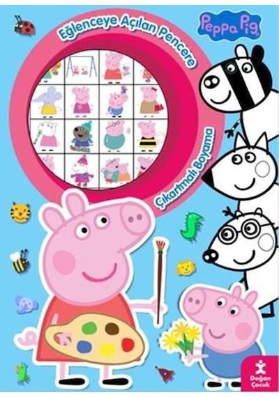 Peppa Pig-Eğlenceye Açılan Pencere - Çıkartmalı Boyama Kitabı- Doğan Çocuk