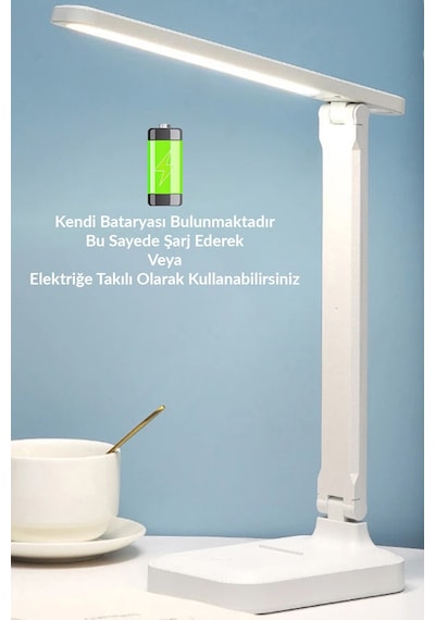 9W 3 Renk Dokunmatik Telefon Standlı Kademeli Şarjlı Masa Lambası 9W 3 Renk Dokunmatik Telefon Standlı Kademeli Şarjlı Masa Lambası