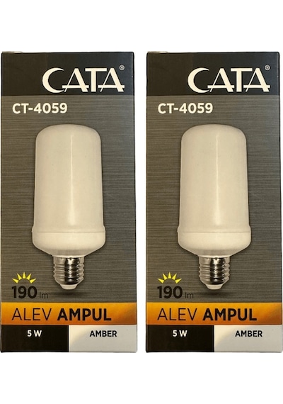 Cata Ct-4059 5w Amber Işık E27 Duylu Led Alev Ampul 2 Adet
