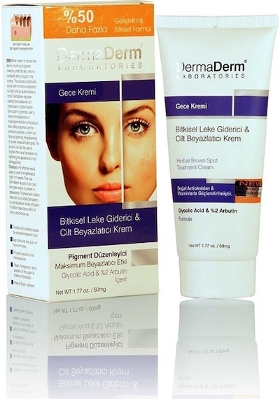 Dermaderm Bitkisel Leke Giderici & Cilt Beyazlatıcı Gece Kremi 100 G Dermaderm Bitkisel Leke Giderici & Cilt Beyazlatıcı Gece Kremi 100 G