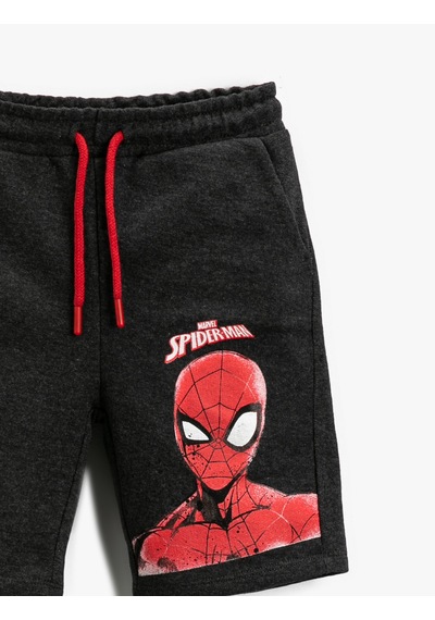 Koton Spiderman Lisanslı Baskılı Şort Beli Bağcıklı Antrasit 2skb40028tk Antrasit