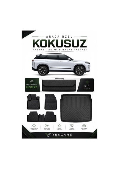Jaeco 4x2 2025 Model Aracınıza Özel 4d Karbonlu Kauçuk Paspas Takımı Ve Bagaj Havuzu