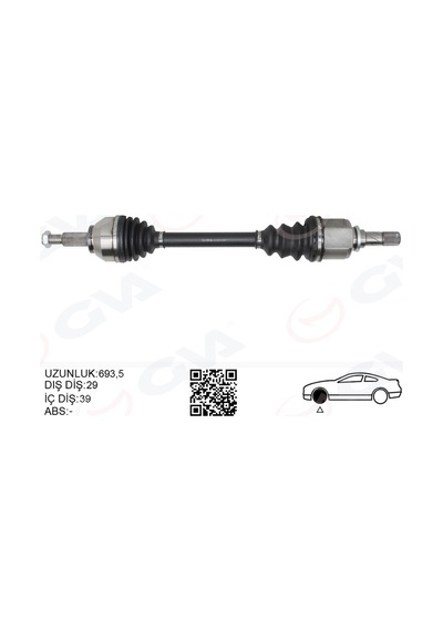 Gva Komple Aks Sol Renault Trafic Iıı 1.6 Dci 14- 693mm Gva 4419014 391018696r 93453896 4422671